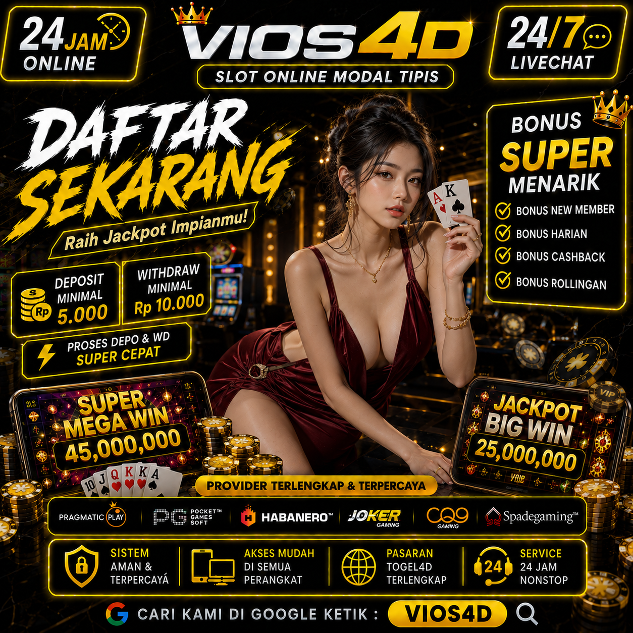 VIOS4D Official: Tempat Main Togel 4D, Toto4D, dan Slot Online Paling Aman
